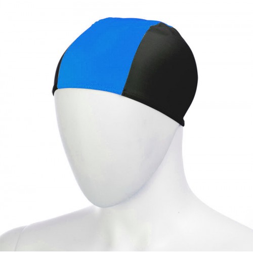 Шапочка для плавания 3242 голубой-черный